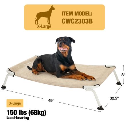 Veehoo Cooling Curved Elevated Dog Bed Beige Sales image4