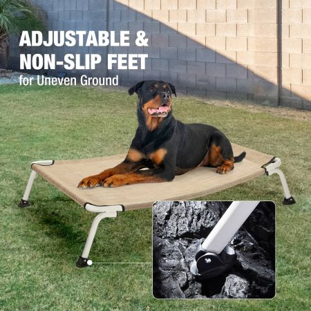 Veehoo Cooling Curved Elevated Dog Bed Beige Sales image8