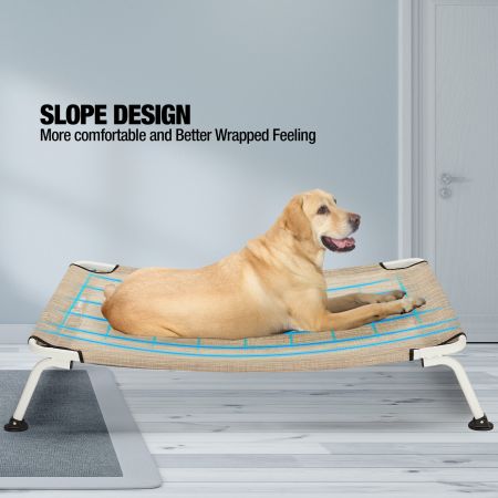Veehoo Cooling Curved Elevated Dog Bed Beige Sales image9