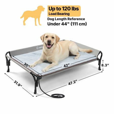 Veehoo Heated Elevated Dog Bed Gray Sales image2
