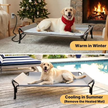 Veehoo Heated Elevated Dog Bed Gray Sales image4