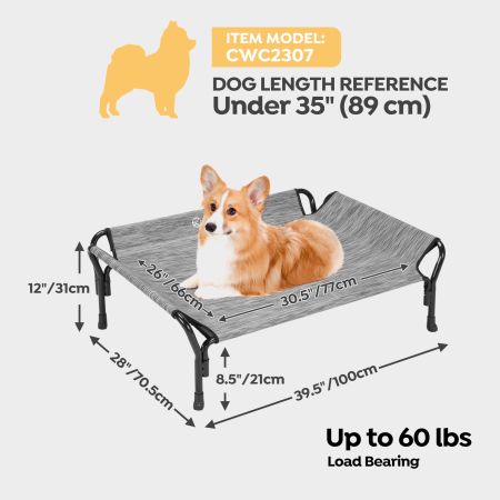Veehoo Guardrail Elevated Dog Bed Silver Sales image2