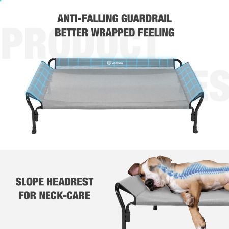 Veehoo Guardrail Elevated Dog Bed Gray Sales image4