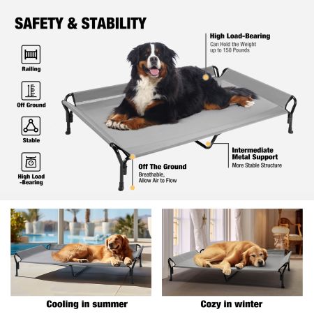 Veehoo Guardrail Elevated Dog Bed Gray Sales image3 Veehoo Guardrail Elevated Dog Bed Gray Sales image3