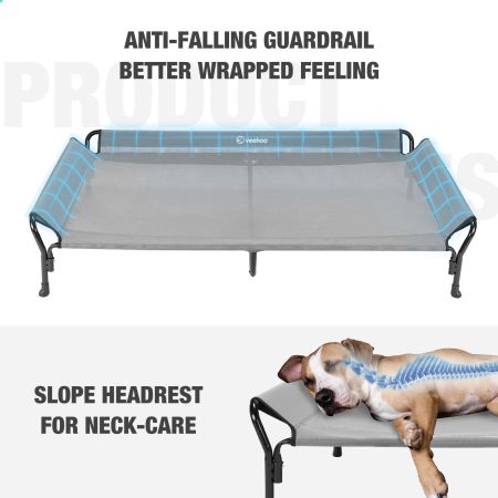 Veehoo Guardrail Elevated Dog Bed Gray Sales image4 Veehoo Guardrail Elevated Dog Bed Gray Sales image4