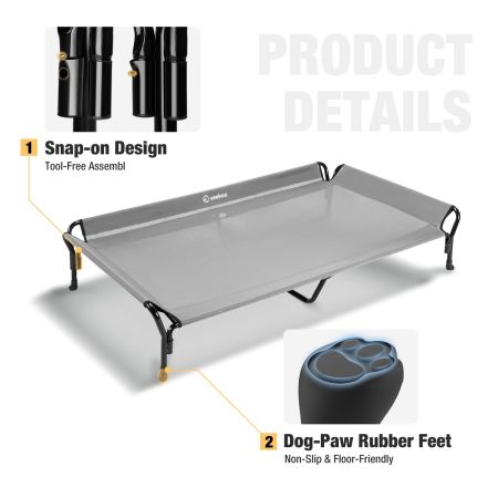 Veehoo Guardrail Elevated Dog Bed Gray Sales image5 Veehoo Guardrail Elevated Dog Bed Gray Sales image5