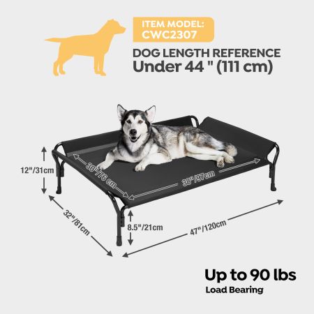 Veehoo Guardrail Elevated Dog Bed Black Sales image2