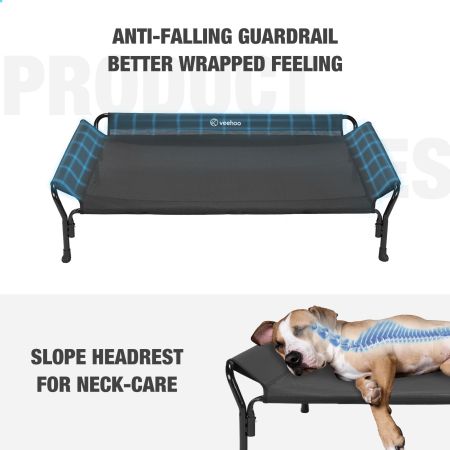 Veehoo Guardrail Elevated Dog Bed Black Sales image4