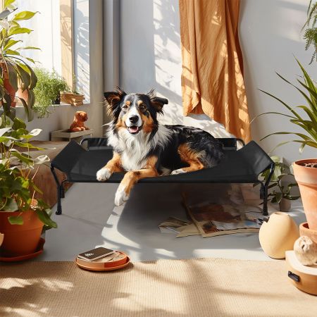 Veehoo Guardrail Elevated Dog Bed Black Sales image7