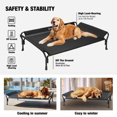 Veehoo Guardrail Elevated Dog Bed Black Sales image3