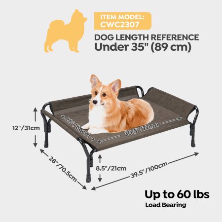 Veehoo Guardrail Elevated Dog Bed Brown Sales image2