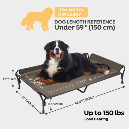 Veehoo Guardrail Elevated Dog Bed Brown Sales image2