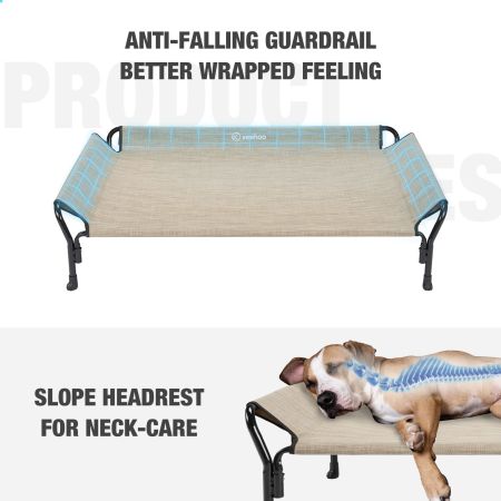 Veehoo Guardrail Elevated Dog Bed Beige Sales image4
