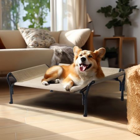 Veehoo Guardrail Elevated Dog Bed Beige Sales image7
