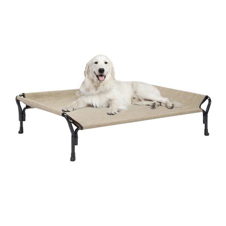 Veehoo Guardrail Elevated Dog Bed Beige Sales image1
