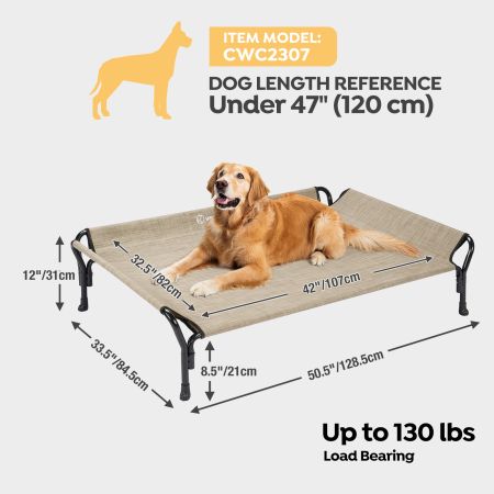 Veehoo Guardrail Elevated Dog Bed Beige Sales image2