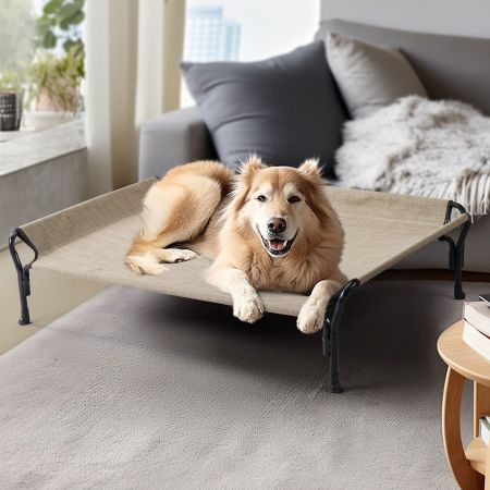 Veehoo Guardrail Elevated Dog Bed Beige Sales image7