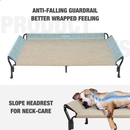 Veehoo Guardrail Elevated Dog Bed Beige Sales image4