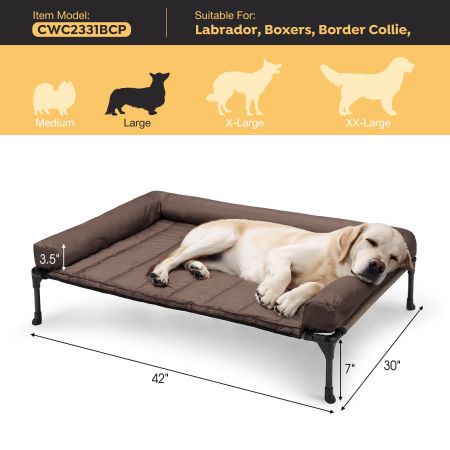 Veehoo Elevated Dog Bed with Bolster Mat Elevated 2-in-1 Seasonal Beds image11