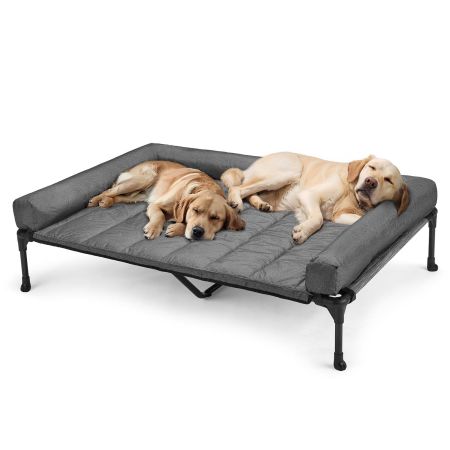 Veehoo Elevated Dog Bed with Bolster Mat Silver Elevated 2-in-1 Seasonal Beds image1 Veehoo Elevated Dog Bed with Bolster Mat Silver Elevated 2-in-1 Seasonal Beds image1