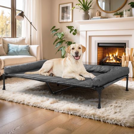 Veehoo Elevated Dog Bed with Bolster Mat Silver Elevated 2-in-1 Seasonal Beds image11 Veehoo Elevated Dog Bed with Bolster Mat Silver Elevated 2-in-1 Seasonal Beds image11