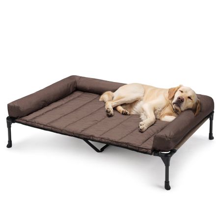 Veehoo Elevated Dog Bed with Bolster Mat Brown Sales image1 Veehoo Elevated Dog Bed with Bolster Mat Brown Sales image1