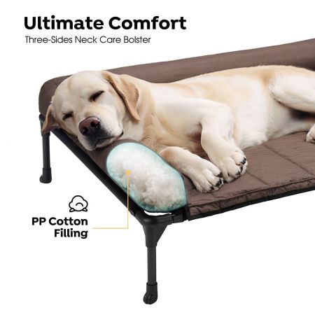 Veehoo Elevated Dog Bed with Bolster Mat Brown Sales image3 Veehoo Elevated Dog Bed with Bolster Mat Brown Sales image3