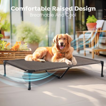 Veehoo Elevated Dog Bed with Bolster Mat Brown Elevated 2-in-1 Seasonal Beds image4 Veehoo Elevated Dog Bed with Bolster Mat Brown Elevated 2-in-1 Seasonal Beds image4