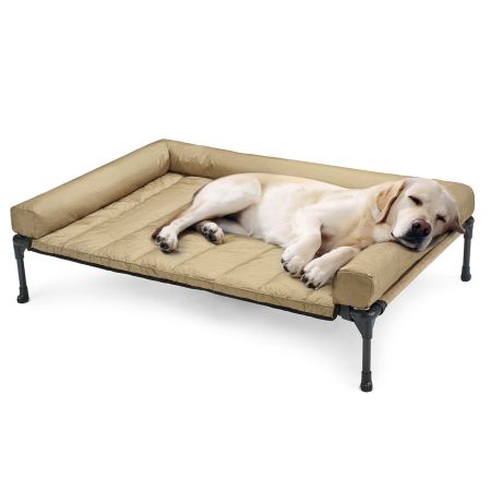 Veehoo Elevated Dog Bed with Bolster Mat Beige Sales image1 Veehoo Elevated Dog Bed with Bolster Mat Beige Sales image1