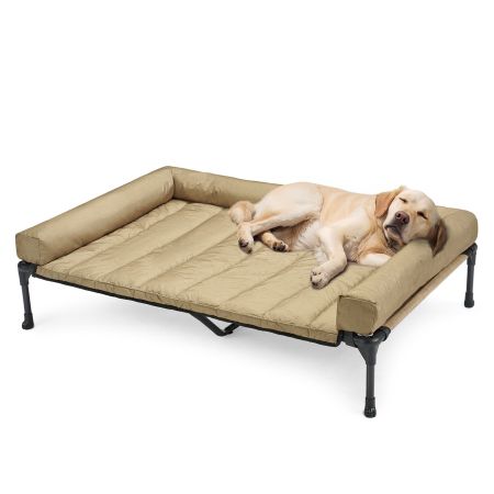 Veehoo Elevated Dog Bed with Bolster Mat Beige Sales image1