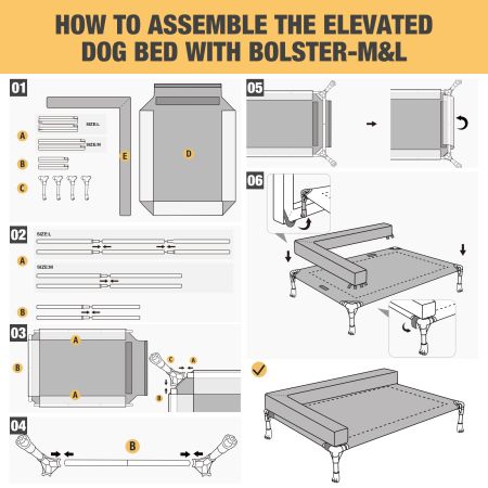 Veehoo L-shaped Pet Bed with Bolster Elevated Cooling Beds image9 Veehoo L-shaped Pet Bed with Bolster Elevated Cooling Beds image9