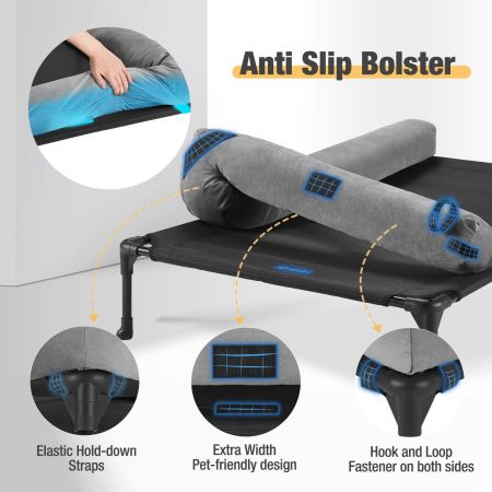 Veehoo L-shaped Pet Bed with Bolster Elevated Cooling Beds image2 Veehoo L-shaped Pet Bed with Bolster Elevated Cooling Beds image2