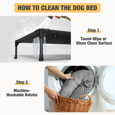 Veehoo L-shaped Pet Bed with Bolster Elevated Cooling Beds image3 Veehoo L-shaped Pet Bed with Bolster Elevated Cooling Beds image3