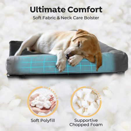 Veehoo L-shaped Pet Bed with Bolster Elevated Cooling Beds image4 Veehoo L-shaped Pet Bed with Bolster Elevated Cooling Beds image4
