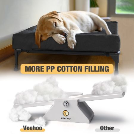 Veehoo L-shaped Pet Bed with Bolster Black Elevated Beds image4