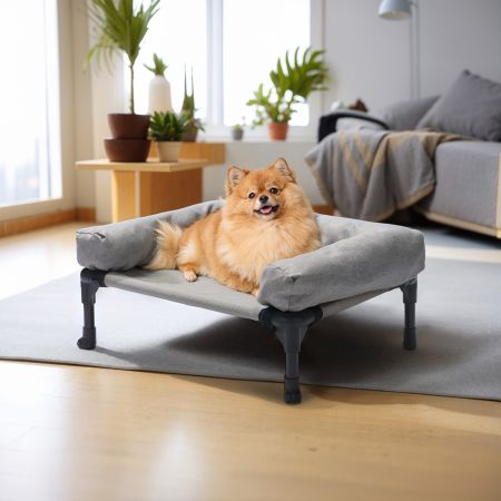 Veehoo Cooling Elevated Dog Bed with Removable Bolster image1