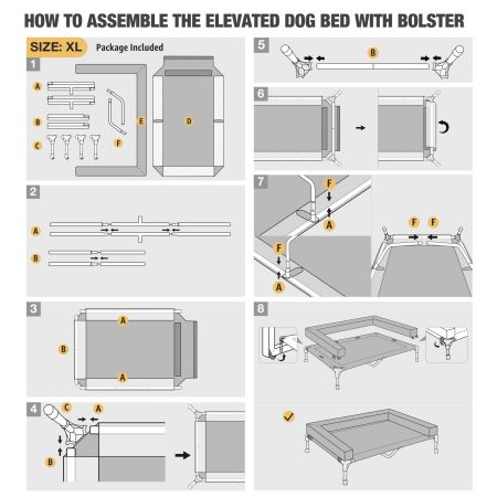 Veehoo Cooling Elevated Dog Bed with Removable Bolster Gray Elevated Beds image10