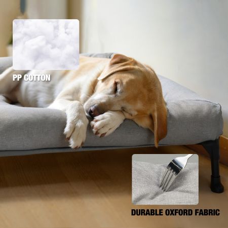 Veehoo Cooling Elevated Dog Bed with Removable Bolster Gray Elevated Beds image8