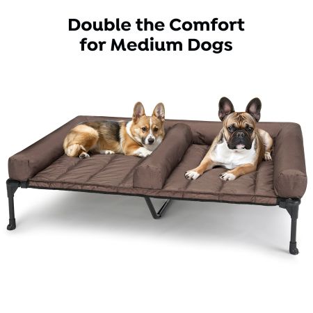 Veehoo Elevated Dog Bed for Double Dogs Elevated 2-in-1 Seasonal Beds image2