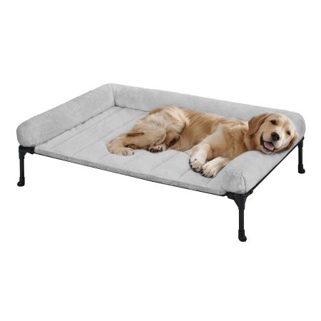 Veehoo Elevated Dog Bed with Cozy Pillow Gray Calming Beds image1 Veehoo Elevated Dog Bed with Cozy Pillow Gray Calming Beds image1