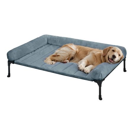 Veehoo Elevated Dog Bed with Cozy Pillow Blue Calming Beds image1 Veehoo Elevated Dog Bed with Cozy Pillow Blue Calming Beds image1
