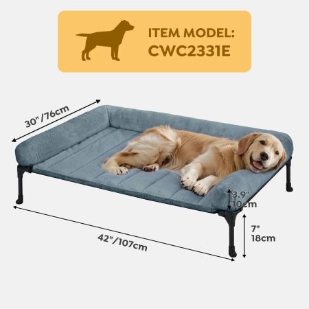 Veehoo Elevated Dog Bed with Cozy Pillow Blue Calming Beds image2 Veehoo Elevated Dog Bed with Cozy Pillow Blue Calming Beds image2