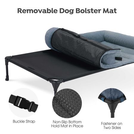 Veehoo Elevated Dog Bed with Cozy Pillow Blue Calming Beds image3 Veehoo Elevated Dog Bed with Cozy Pillow Blue Calming Beds image3