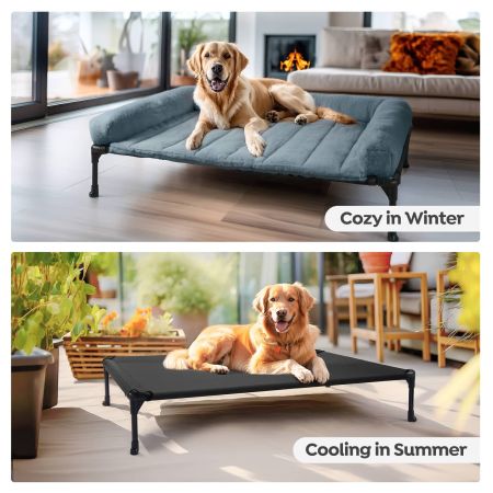 Veehoo Elevated Dog Bed with Cozy Pillow Blue Calming Beds image5 Veehoo Elevated Dog Bed with Cozy Pillow Blue Calming Beds image5