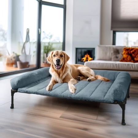 Veehoo Elevated Dog Bed with Cozy Pillow Blue Calming Beds image8 Veehoo Elevated Dog Bed with Cozy Pillow Blue Calming Beds image8