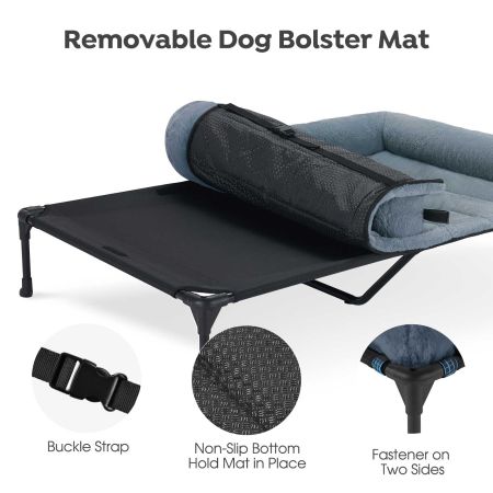 Veehoo Elevated Dog Bed with Cozy Pillow Blue Calming Beds image3 Veehoo Elevated Dog Bed with Cozy Pillow Blue Calming Beds image3