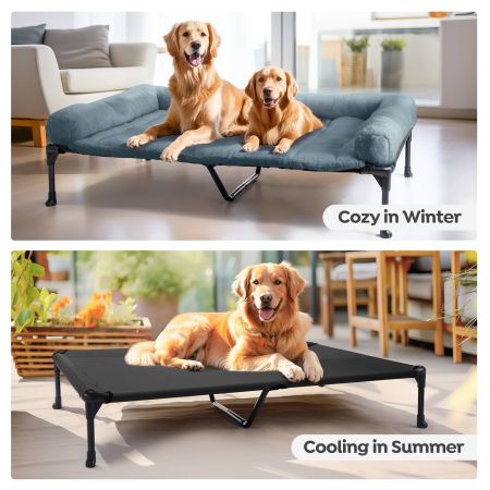 Veehoo Elevated Dog Bed with Cozy Pillow Blue Calming Beds image7 Veehoo Elevated Dog Bed with Cozy Pillow Blue Calming Beds image7