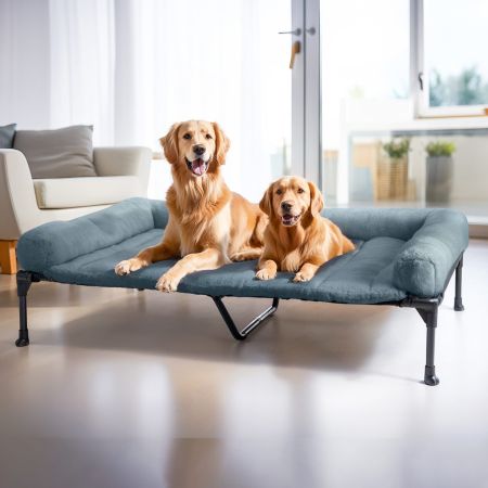 Veehoo Elevated Dog Bed with Cozy Pillow Blue Calming Beds image8 Veehoo Elevated Dog Bed with Cozy Pillow Blue Calming Beds image8
