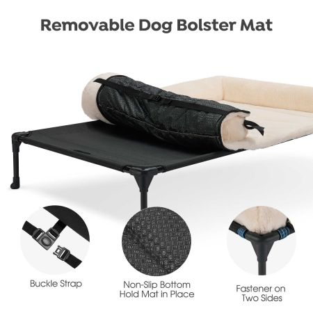 Veehoo Elevated Dog Bed with Cozy Pillow White Calming Beds image4 Veehoo Elevated Dog Bed with Cozy Pillow White Calming Beds image4