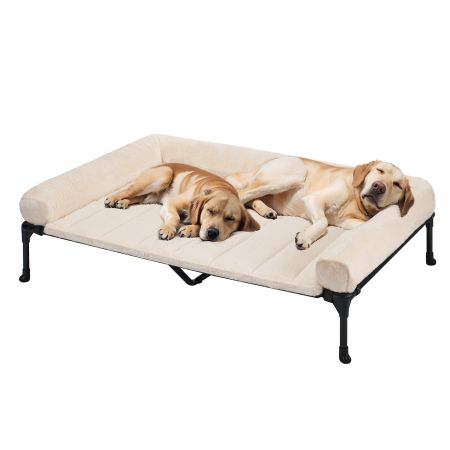 Veehoo Elevated Dog Bed with Cozy Pillow White Sales image1 Veehoo Elevated Dog Bed with Cozy Pillow White Sales image1